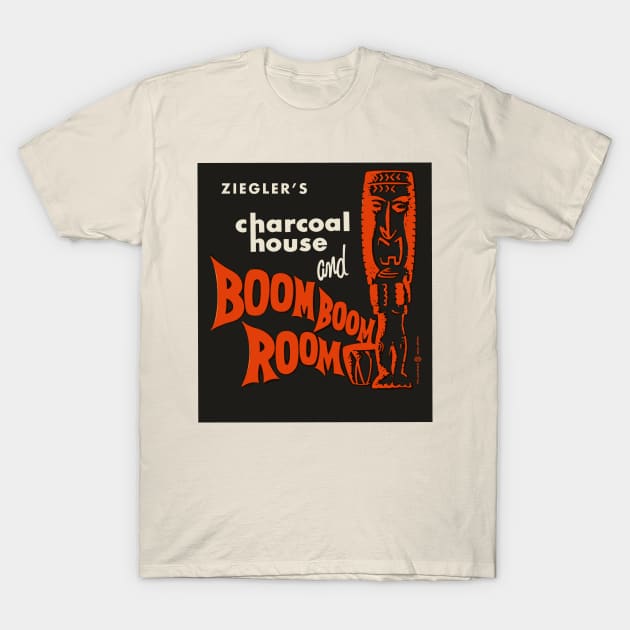 Vintage Charcoal House and Boom Boom Room Tiki Bar T-Shirt by StudioPM71